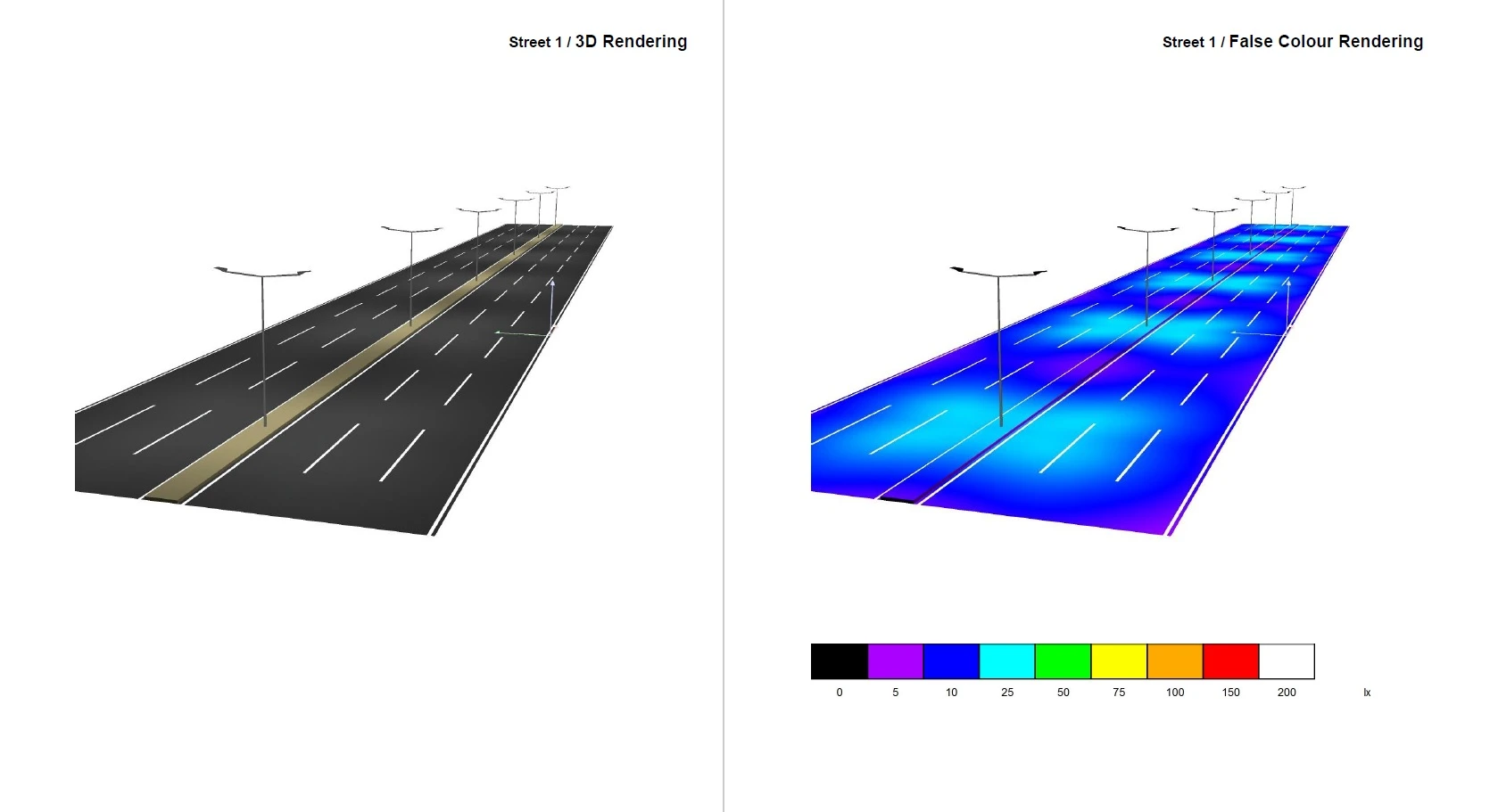 solar street light lighting simulation road lighting simulation solar street light